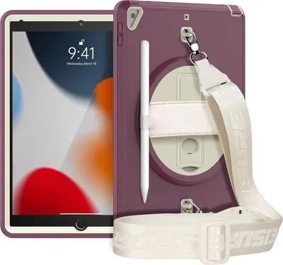Obrázek produktu pro Pouzdro pro iPad Mini 5/4 7,9" se stojánkem a popruhem přes rameno fialové