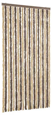 Image de vidaXL Rideau anti-mouches brun foncé et beige 90x220 cm chenille