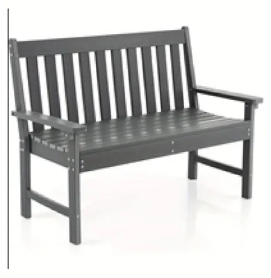Image de Banc de jardin - Banc d'extérieur - Banc public - Banc de terrasse - Banc d'assise - Fabriqué en HDPE résistant - Capacité de charge : 320 kg