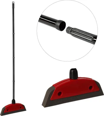 Image de Novaliv Balai en mousse avec manche à enfoncer Voiture & raclette Balai de coiffeur Balai à picots en caoutchouc Épilateur de poils de chien broom Balai parquet pour l'intérieur Balai à moquette Raclette de sol Balai ménager Balai miracle