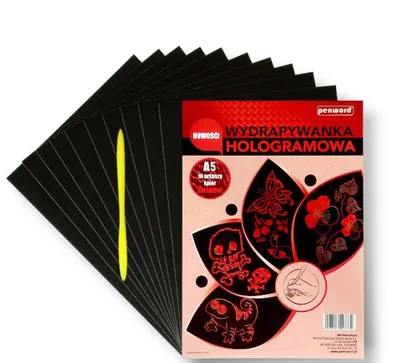 Obrázok produktu pre POLSIRHURT Hologramový škrabanec A5 (10 listov) červený + Rolec