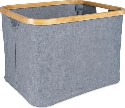 Produktbild von osoltus Faltbox Wäschebox Wäschekorb Nelson Bambus 40 cm Grau