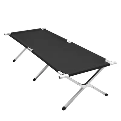 Produktbild von Feldbett Campingbett klappbar Gartenliege bis 150 kg 190x64x42cm Schwarz