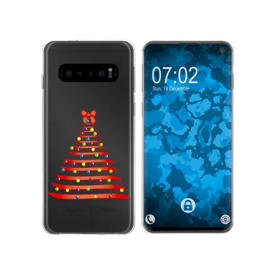 Produktbild von PhoneNatic Case kompatibel mit Samsung Galaxy S10 Silikon-Hülle X Mas Weihnachten Weihnachtsbaum M1
