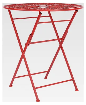 Produktbild von Klappbarer Gartentisch aus Metall im Provence-Stil in Rot