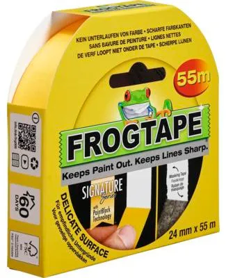 Zdjęcie produktu dla Taśma flanelowa Frogtape – do delikatnych podłoży – żółta, 24 mm x 55 m