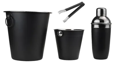 Produktbild von Excellent Houseware Barzubehör-Set, Edelstahl, mattschwarz
