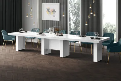 Produktbild von Design Esstisch Tisch HLA-111 Hochglanz XXL ausziehbar 160 bis 400 cm