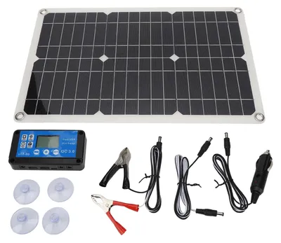 100 W 18 V Solarmodul-Kit, monokristallin, tragbar, USB-Controller