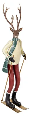 Zdjęcie produktu dla Clayre & Eef Dekoracja świąteczna figurka jelenia 19x15x65 cm brązowy metal