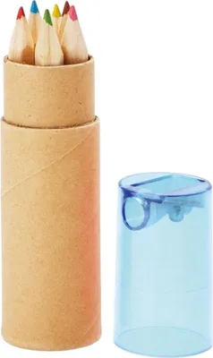 Image de MidOcean - Crayon de couleur "Petit Lambut" pack de 6 MO686 (taille unique) (Transparent Blue)