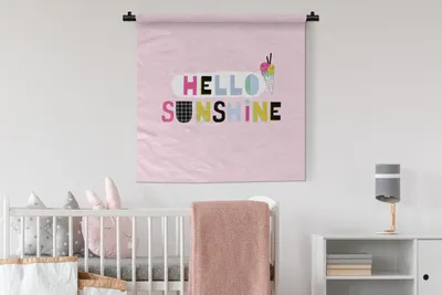 Produktbild von MuchoWow® Wandteppich Wandbehang Sommer - Eiscreme - Zitat 90x90 cm Tapisserie Dekoration Wandtuch - Wandaufhänger