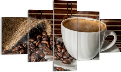 Produktbild von Bild auf Leinwand - Leinwandbild - Aroma Kaffee Getreide - 125x70cm - Wand Bild - Wanddeko - Leinwanddruck - Bilder - Kunstdruck - Wanddekoration - Leinwand bilder - Wandkunst - EA125x70-2382