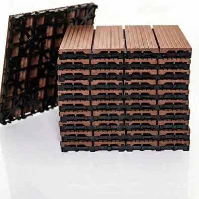 Productafbeelding van Antislip kunststof tegels voor de tuin, 30 x 30 cm, 10 stuks, waterdicht, ideaal voor balkon en terras