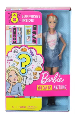 Obrázok produktu pre Mattel Barbie GLH62 Kariéra bábika (blondínka) s 8 prekvapeniami Kariérny motív pre deti