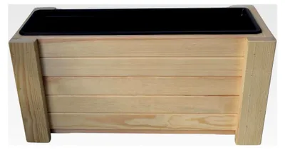 Produktbild von Großer Holz Pflanzkübel für Innen und Außen 82,5 x 30 x 25 cm Rechteckiger Blumenkasten für Garten, Balkon und Terrasse aus Rohholz