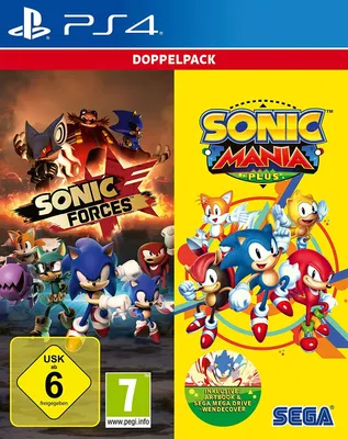 Produktbild von SEGA Sonic Double Pack : Sonic Mania Plus & Sonic Forces, PlayStation 4, RP (Rating Pending), Physische Medien