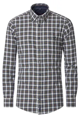 Produktbild von CASAMODA Herren Freizeithemd Langarm Button-Down Casual Blau kariert 3XL