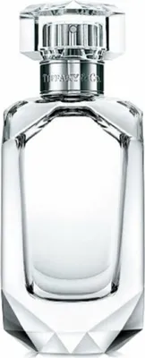 A clear, studio shot of a Tiffany & Co. perfume bottle.