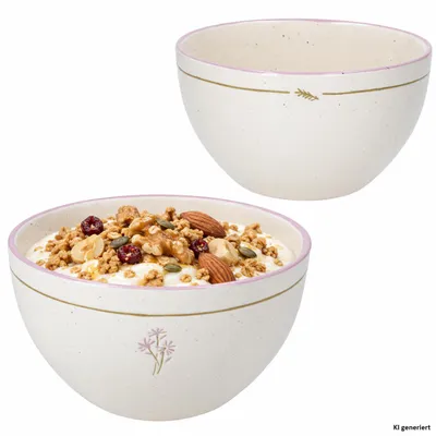 Produktbild von 2er Set Jardin Lila Müslischalen 500ml Ø13,3cm lila Blume Bowl Dessert