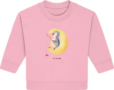 Produktbild von Mr. & Mrs. Panda Organic Baby Pullover Pinguin Mond 12. - 18. Monat - Baumwolle Pink - Geschenk, Spruch, schlafen, Angel, Bullover, Erschöpft, Schlafzimmer
