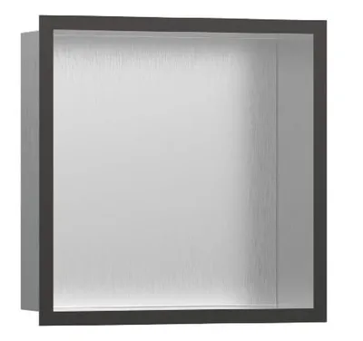 Productafbeelding van Wandniche XTRASTORIS Individual E, geborsteld, 300x300x100mm, designframe, geborsteld zwart chroom, 300 x 300 x 100 mm