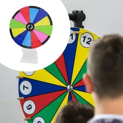 Produktbild von Gewinnrad Tischspiel Losrad Drehscheibe Roulette Tragbares Roulette mit Wiederbeschreibbarer Fläche Stabiles Gestell Einfacher