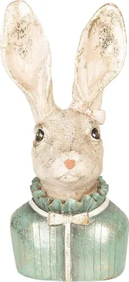Zdjęcie produktu dla Clayre & Eef Figurka Królik 17 cm Beżowo-zielony polyresin