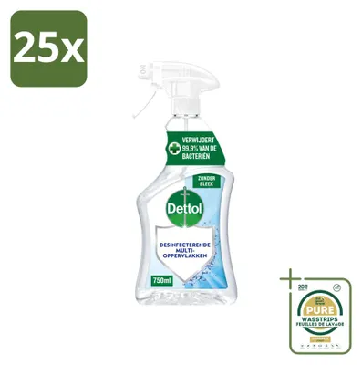 Produktbild von 25 x Dettol Allesreiniger Spray ohne Bleiche - 750 ml - Vorratspackung - 25 Stücke