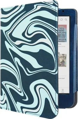 Produktbild von Dutch Shield - Luxe Case Hülle für das Tolino Shine Color Ebook - Klapphülle Ereader Schutzhülle Cover Grün, Blau