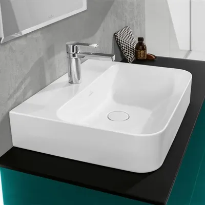 Produktbild von Villeroy & Boch Finion Aufsatzwaschtisch 60 x 47 cm mit Hahnloch, mit ViFlow Überlauf
