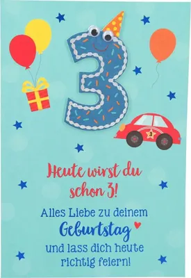Produktbild von 11566 Depesche Zahlenkarte, Glückwunschkarte-Heute wirst du schon 3! Alles Liebe...