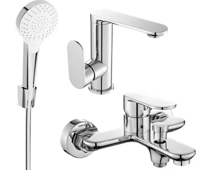 Image de Milo R05 SET Mélangeur lavabo + bain avec accessoires, chrome (713053R05-00)