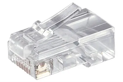 Zdjęcie produktu dla Wtyk RJ45 firmy Wentronic do kabli okrągłych, 8-pinowy, wtyk RJ45 (8P8C), przezroczysty – do zaciskania na okrągłych kablach telefonicznych, wersja nieekranowana