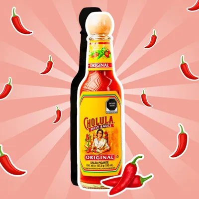 Produktbild von Cholula Hot Sauce Original 150ml – Mexikanische Würzsauce mit Chili de Arbol & Pequin+Heartforcards Versandschutz