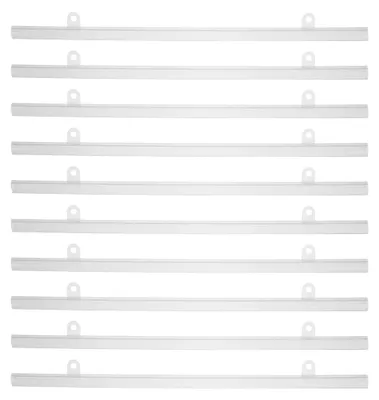 Imagen del producto de Soportes para carteles de PVC, con ganchos ajustables, paquete de 10 unidades, para montaje en pared