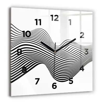 Produktbild von Wallfluent Große Wanduhr – Stilles Quarzuhrwerk - Uhr Dekoration Wohnzimmer Schlafzimmer Küche - Zifferblatt - schwarze Zeiger - 60 cm - Schwarz-schwarze Kunst