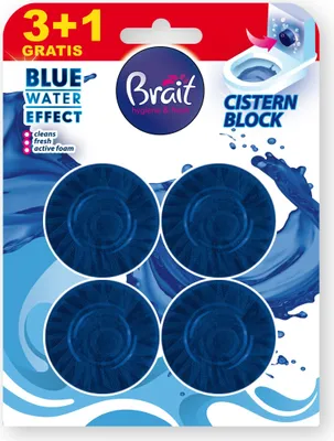 Produktbild von BRAIT Toilettenscheibe mit blauem Wassereffekt, blau, 4 x 50 g