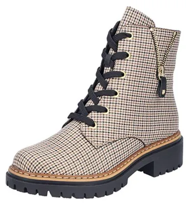 Produktbild von Rieker Damenschnürstiefel beige-schwarz/schwarz 7261760 (42/beige-schwarz/schwar)