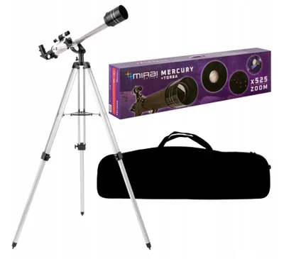 Produktbild von Mirai Optics Mercury F70070 Teleskop 150x Astronomie Fernrohr mit Smartphone Adapter Tasche
