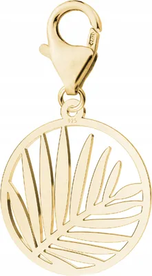 Productafbeelding van Gouden hanger met palmbladeren. Palmblad. Zilver 925