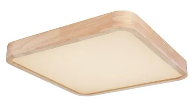 Productafbeelding van Globo Lighting plafondlamp, metaal wit, hout naturel, kunststof opaal, heldere acryl kristallen, dimbaar, kleurwisselaar, kleuren vastzetbaar, geheugenfunctie, nachtlampje, afstandsbediening, batterijen inbegrepen (2x AAA), met RGB achtergrondverlichting, afmetingen: 550x550x105mm, inclusief LED 36W 230V, 2880lm (lichtopbrengst), 1480lm (uitgang), kleurtemperatuur: 3000-6000K, inclusief RGB LED 6W 230V