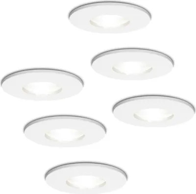 Produktbild von hoftronic LED Einbaustrahler 4W 6500K GU10 IP44 Weiß 6er Set