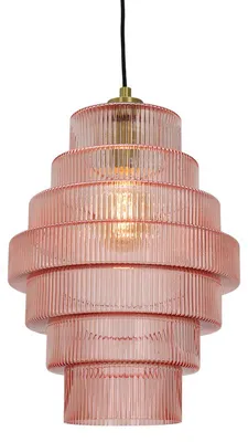 Produktbild von Olucia – PARIS – Pendelleuchte – Rosa / Messing, KI-generiertes Bild