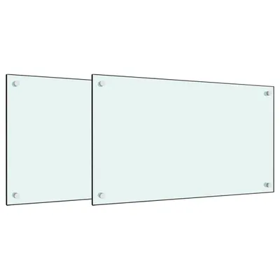 Obrázok produktu pre Kuchynské zásteny 2 ks biele 70x40 cm tvrdené sklo