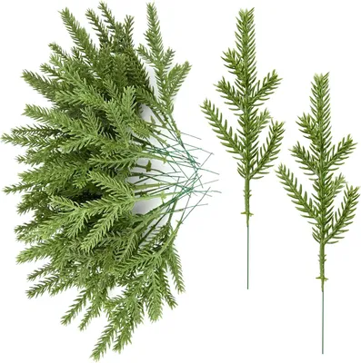 Produktbild von Künstliche Tannenzweige, 17 cm, 35 Stück, für Weihnachtsdekoration