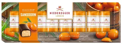 Immagine prodotto di Niederegger praline di marzapane classiche all'olivello spinoso confezione da 100g