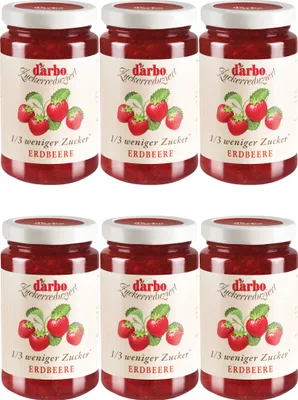 Produktbild von DIÄT-KONFITÜRE ERDBEER 6x 330g mit 67% weniger Kalorien von Darbo