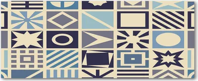 Produktbild von Tulup® Glas-Bild Wandbild aus Glas - 125x50 - Wandkunst - Wandbild hinter gehärtetem Sicherheitsglas - Dekorative Wand für Küche & Wohnzimmer  - Sonstige - Geometrische Figuren - Blau