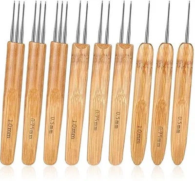 Productafbeelding van Ergonomische set van 9 kunststof haaraccessoires voor dreadlocks